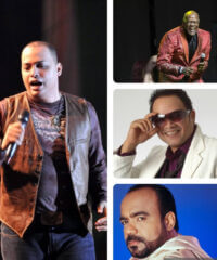 Cherito, Johnny Ventura, Raffy Matías und Rasputín in einer Fotomontage zum Nationalen Merengue-Tag