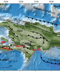 USGS-Karte mit Relief und Störungszonen